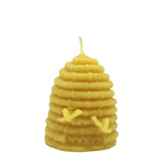 Bougies en cire d'abeille : Bougie texturée : Ruche avec abeilles