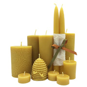 Beeswax Candles: Textured Candle: Beehive w/ Bees